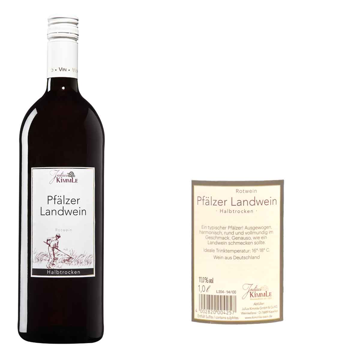 Julius Kimmle Pfälzer Landwein Rot halbtrocken