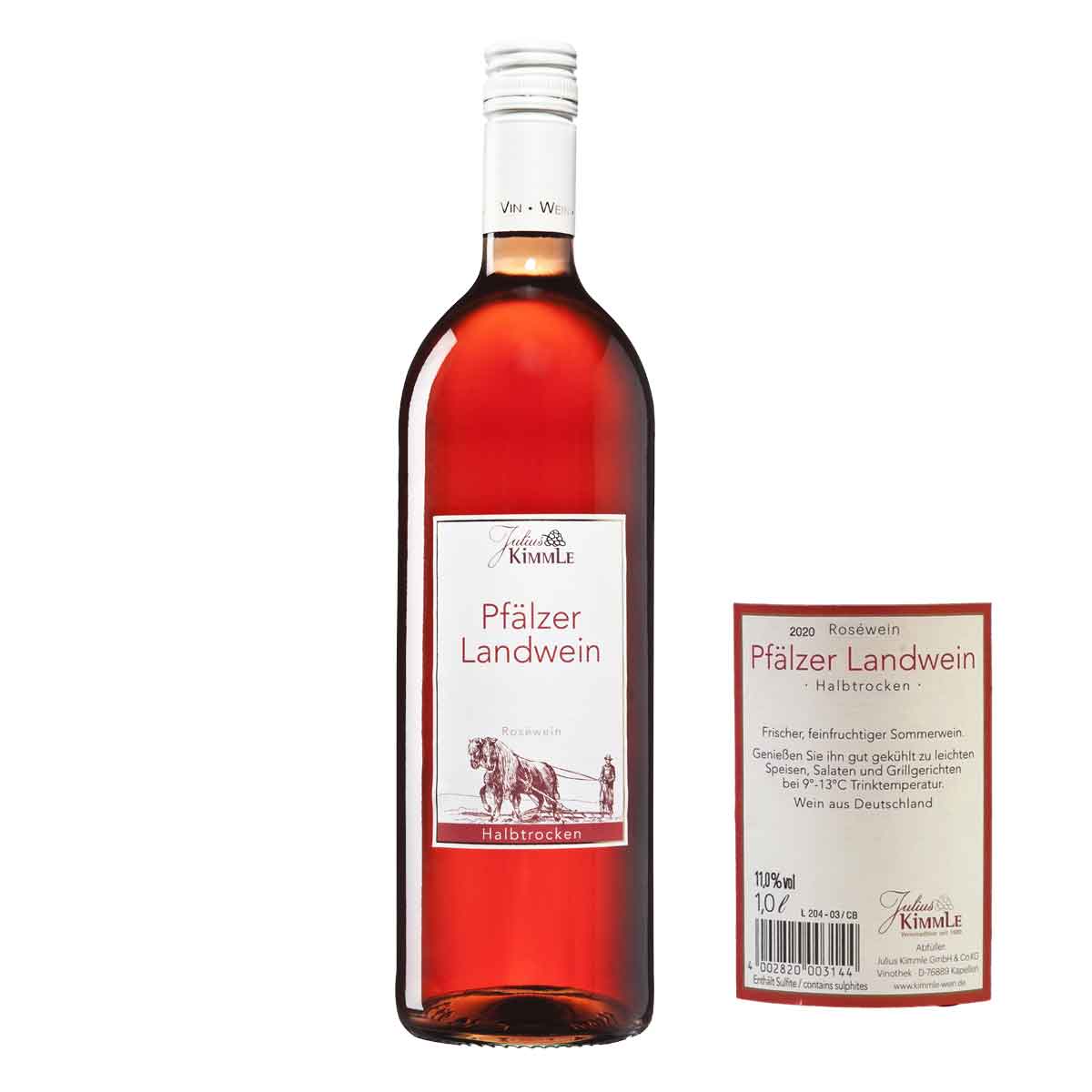 Julius Kimmle Pfälzer Landwein Rosé halbtrocken