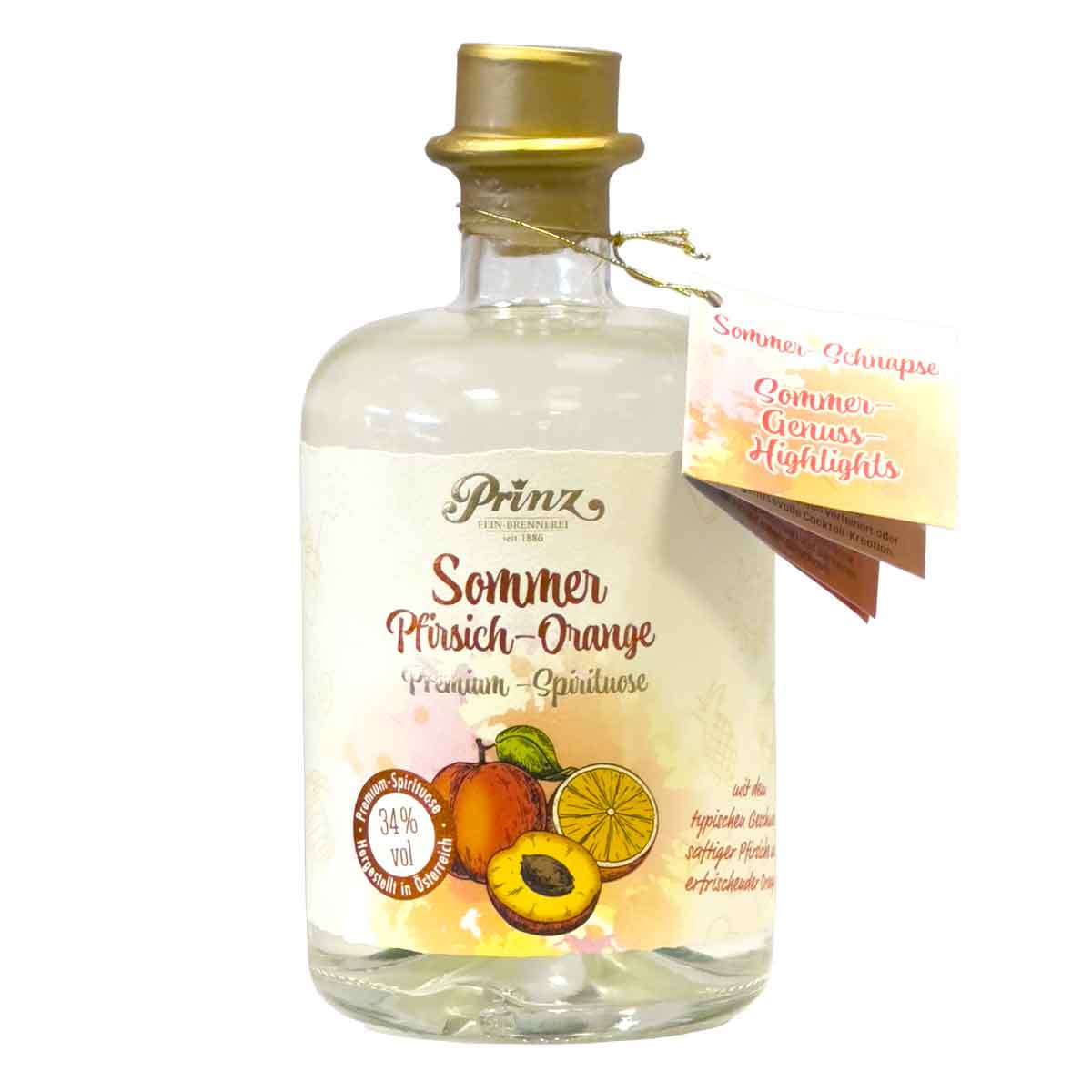 Prinz Sommer Pfirsich-Orange Premium-Spirituose 34%
