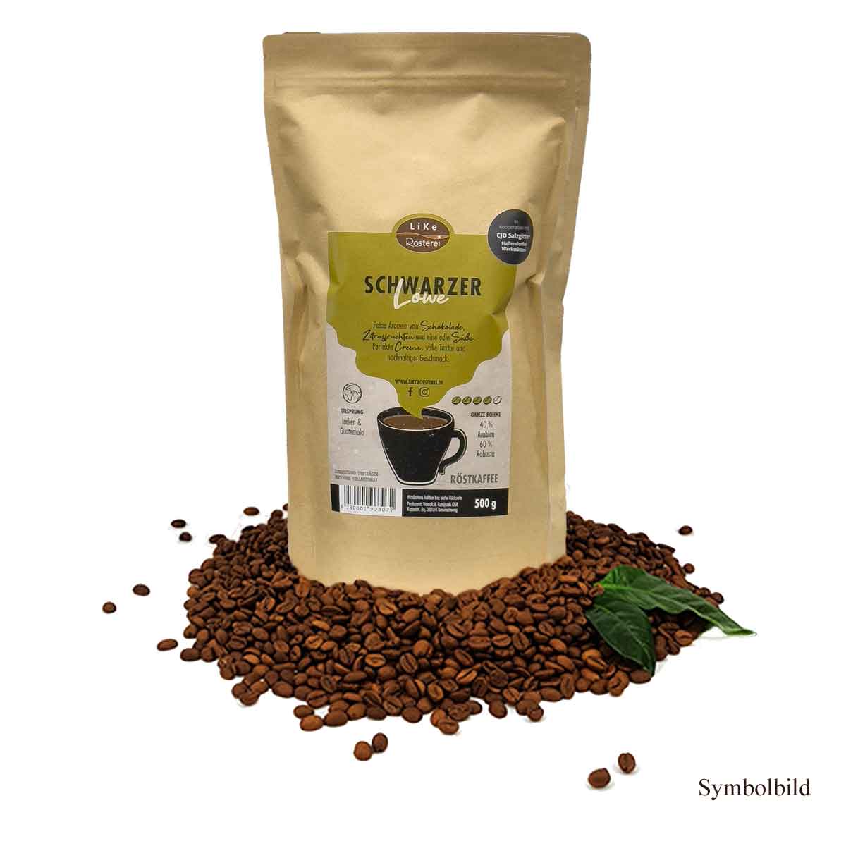 LiKe Kaffee Schwarzer Löwe Espresso ganze Bohne